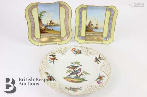 Pair of Continental serving dishes