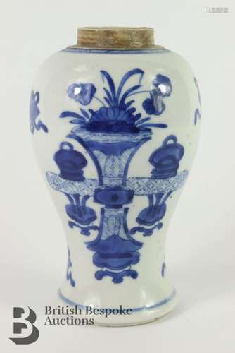 Chinese blue and white baluster vase