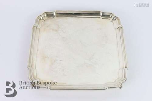 Edward VIII square silver salver