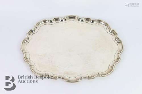 Elizabeth II large silver tray