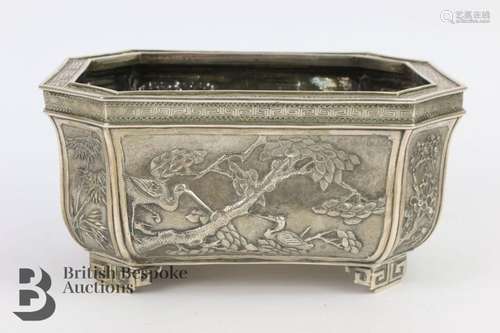 Japanese silver jardiniere