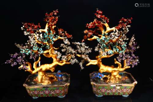 The old collection of palace landscape thai blue bonsai