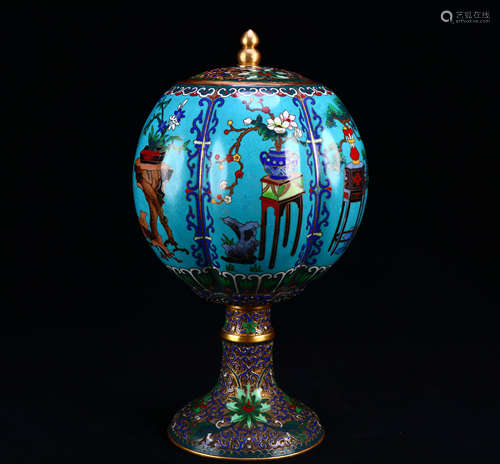 Old Collection Cloisonne Floral Pattern Gold Appreciation Va...