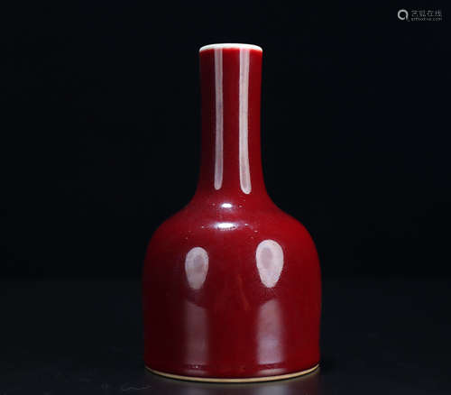 Old Tibetan red glazed plain porcelain vase