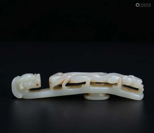 Old Collection Hetian Jade Dragon with Hook