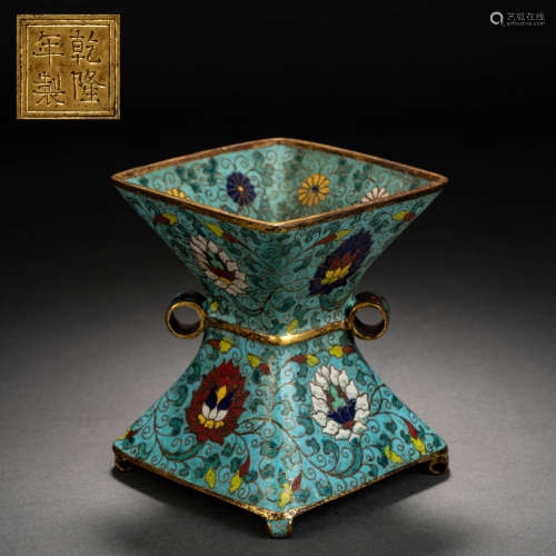 Qing Bronze Cloisonne Enamel Vessel