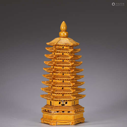 Old Collection Tang Dynasty Yellow Glazed Nine-Story Pagoda