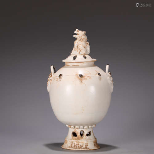 Old Tibetan Northern Song Dynasty Dingyao White Glazed Lion ...