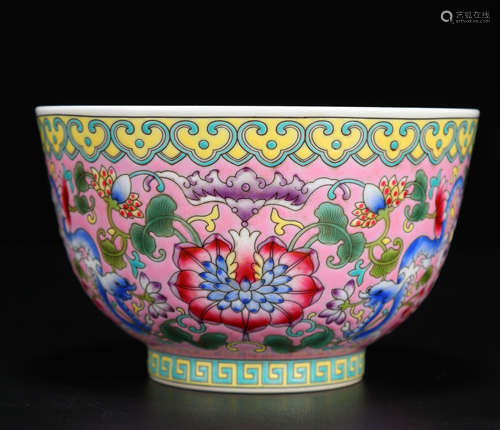 Qing pastel flower bowl