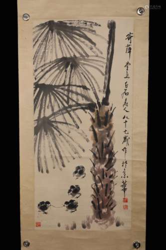 Qi Baishi's chicken play