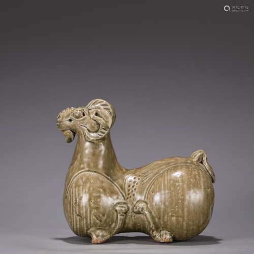 A celadon celadon sheep statue from the old collection of th...