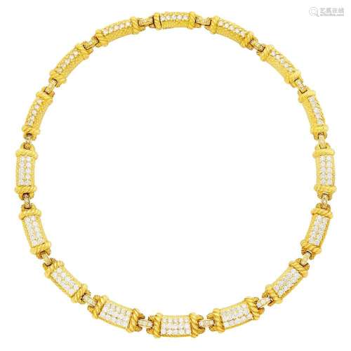 Judith Ripka Gold and Diamond Necklace