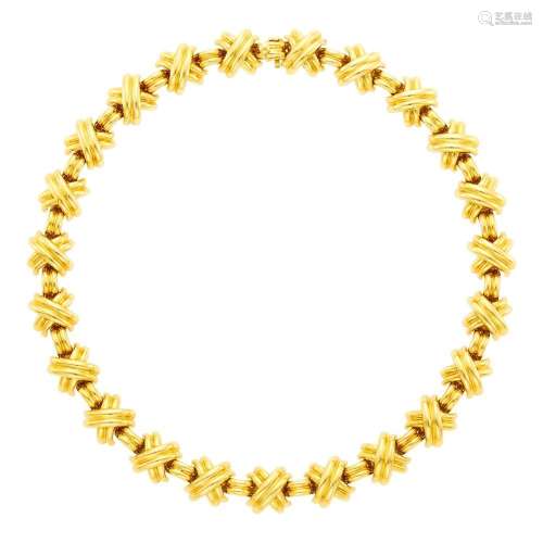 Tiffany & Co. Gold  Signature X Link  Necklace