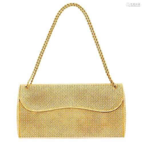 Gubelin Two-Color Gold Purse with Double Strand Chain Strap