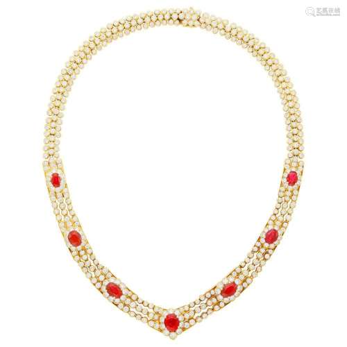 Graff Gold, Ruby and Diamond Necklace
