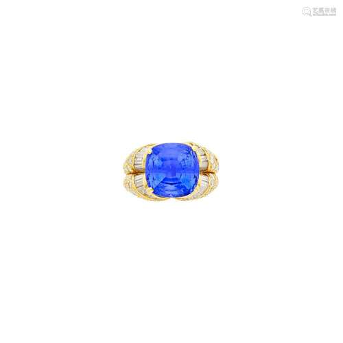 Bulgari Gold, Sapphire and Diamond Ring