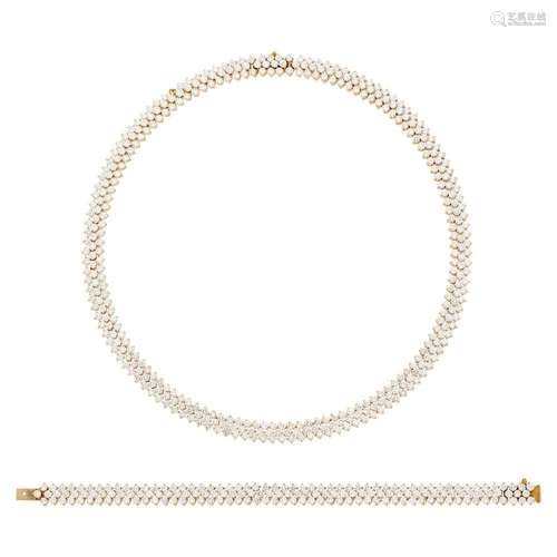 Gold and Diamond Necklace/Bracelet Combination