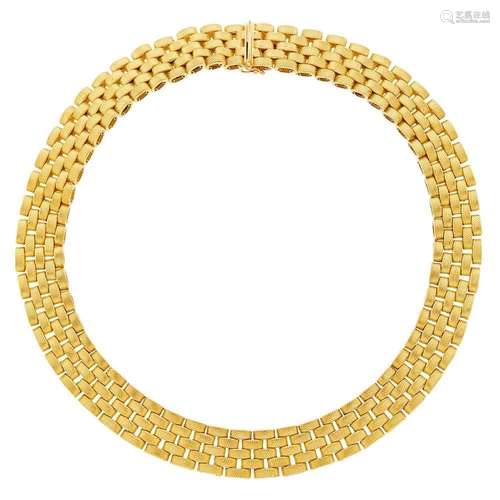 Five Row Gold Link Necklace