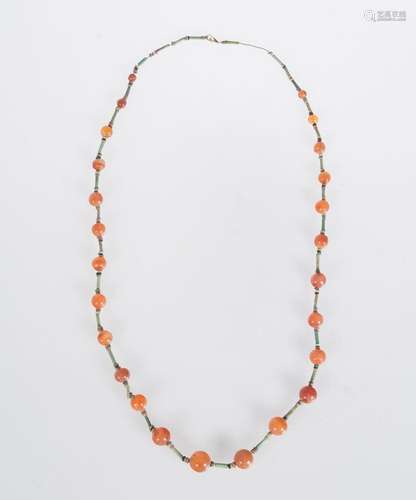 Antique carnelian necklace.