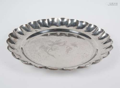 Large silver plate. Colonial work. Possibly Guatemala or Leo...