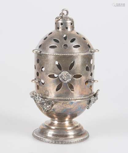 Silver censer. Colonial School. Mexico. 18th century.