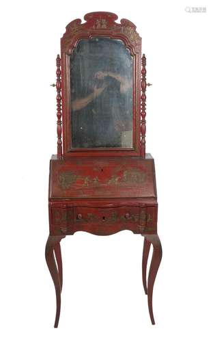 Lacquered wooden lady’s desk with chinoiserie decoration. Ea...