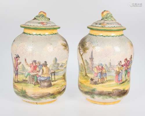 Pair of pottery jars. Lille. France. 1767.