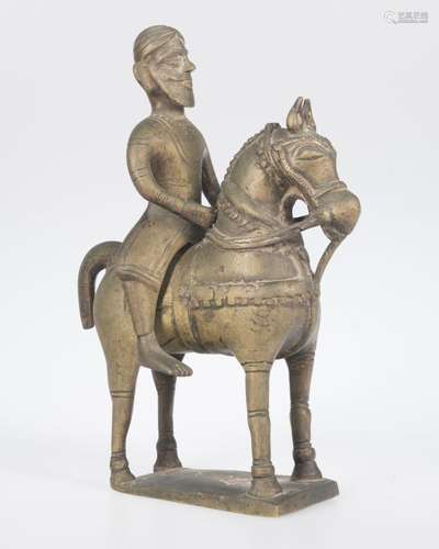 "Horse and rider". Bronze Sculpture. India. Circa ...