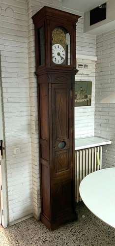 Wall clock with walnut case. Lacroix and Lamy. Paris. France...