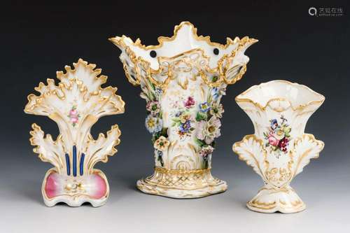 3 BIEDERMEIER-VASEN.