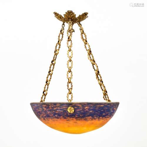 JUGENDSTIL-SCHALENLAMPE. MULLER FRÈRES.