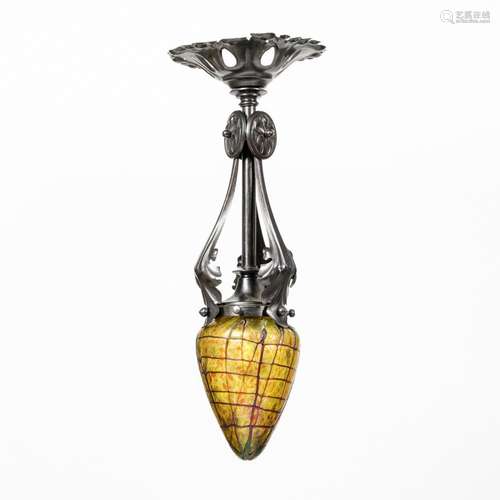 JUGENDSTIL-DECKENLAMPE. WILHELM KRALIK SOHN, ELEONORENHAIN.