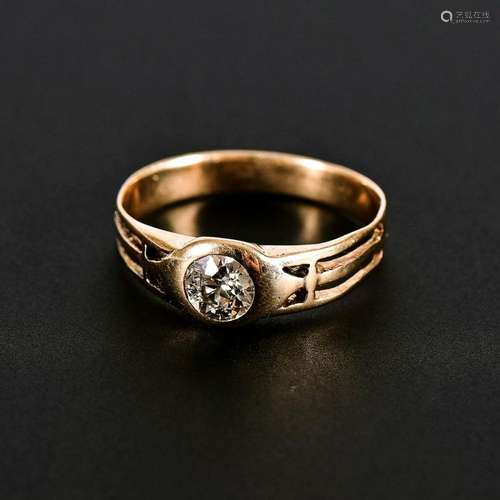 RING MIT ALTSCHLIFFBRILLANT, UM 1900.