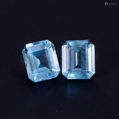 2 UNGEFASSTE AQUAMARINE.