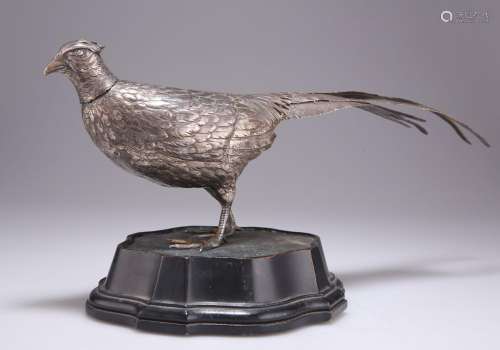 AN EARLY 20TH CENTURY GERMAN SILVER TABLE MODEL OF A COCK PH...