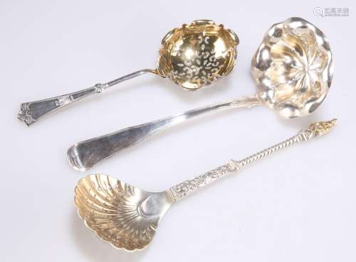 THREE SILVER SIFTER SPOONS