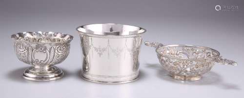 THREE SMALL SILVER BOWLS, VICTORIAN AND LATER