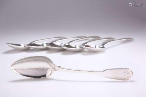 A SET OF SIX GEORGE IV SILVER TABLE SPOONS