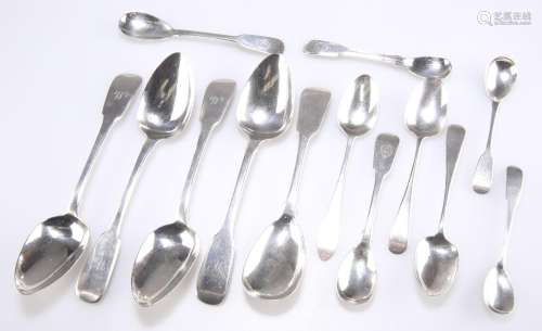 A MIXED LOT OF IRISH SILVER SPOONS