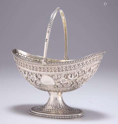 A VICTORIAN SILVER SUGAR BASKET