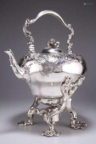 A WILLIAM IV SILVER SPIRIT KETTLE