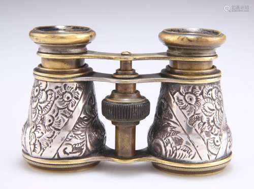 A PAIR OF VICTORIAN SILVER-MOUNTED OPERA GLASSES