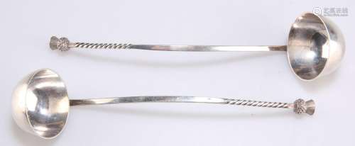 A PAIR OF VICTORIAN SILVER TODDY LADLES