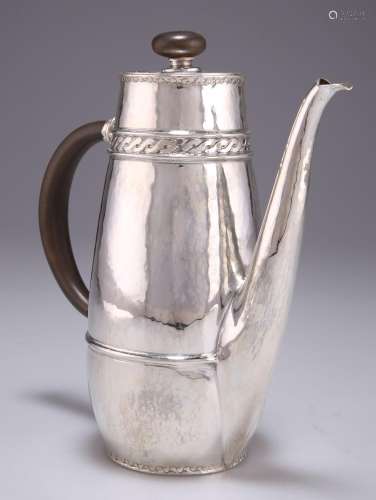 AN ARTS AND CRAFTS SILVER COFFEE POT