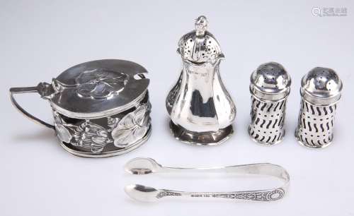 A GROUP OF ASSORTED SILVER CONDIMENTS, 20TH CENTURY