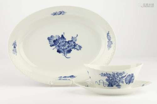 Saucière, Vorlegeplatte, Royal Kopenhagen, blaue Blume, 23 x...