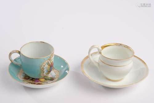 Tasse mit Untertasse, Meissen, Schwertermarke, 1850-1924, 2....