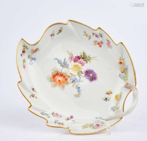 Blattschale, Meissen, Schwertermarke, 1850-1924, 1. Wahl, As...