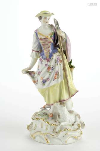 Porzellanfigur, "Schäferin", Meissen, Schwertermar...