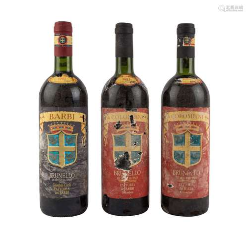 FATTORIA DEI BARBI 3 Flaschen Brunello di Montalcino, 1993 u...